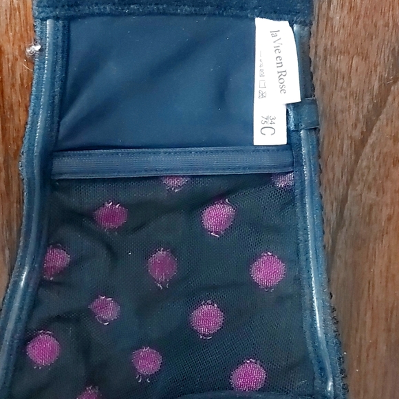 LaVie En Rose pink polka-dot corset push up bra - Picture 3 of 4